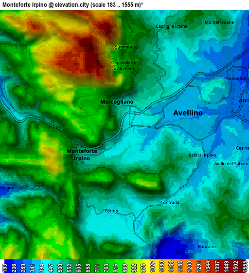 Zoom OUT 2x Monteforte Irpino, Italy elevation map
