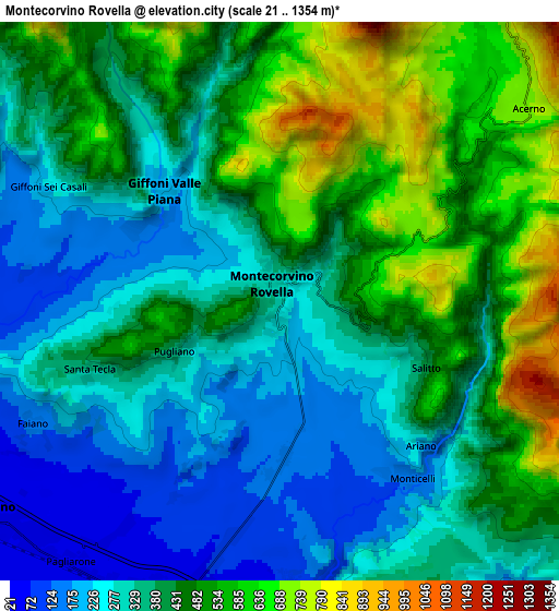 Zoom OUT 2x Montecorvino Rovella, Italy elevation map