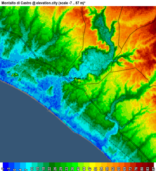 Zoom OUT 2x Montalto di Castro, Italy elevation map