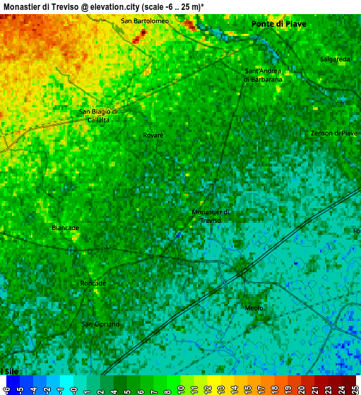 Zoom OUT 2x Monastier di Treviso, Italy elevation map