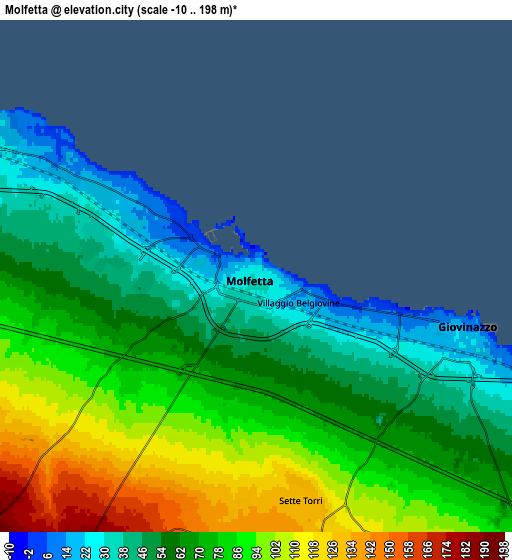 Zoom OUT 2x Molfetta, Italy elevation map