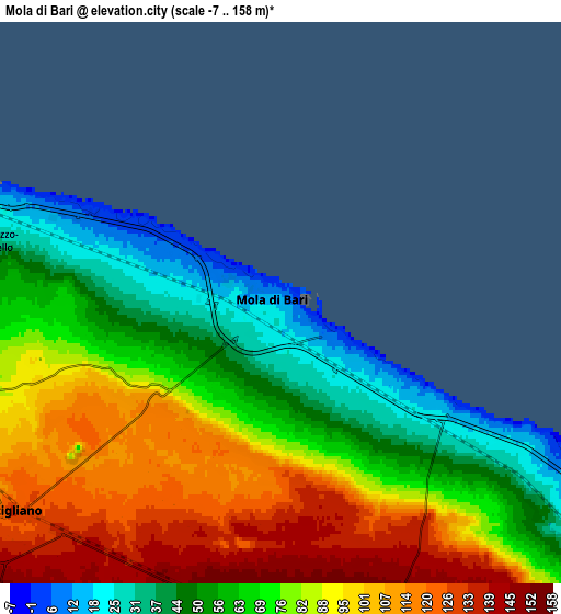 Zoom OUT 2x Mola di Bari, Italy elevation map