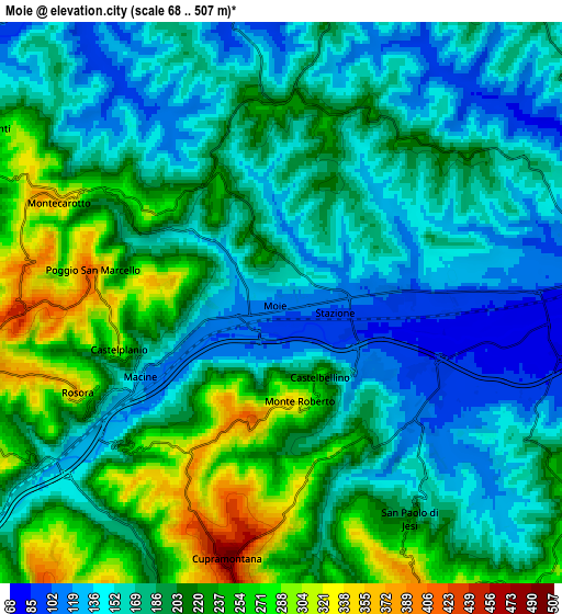 Zoom OUT 2x Moie, Italy elevation map