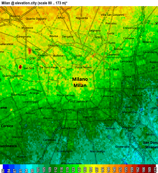 Zoom OUT 2x Milan, Italy elevation map