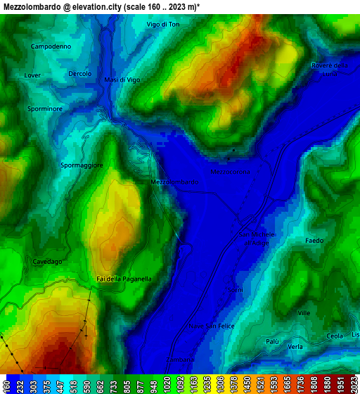 Zoom OUT 2x Mezzolombardo, Italy elevation map