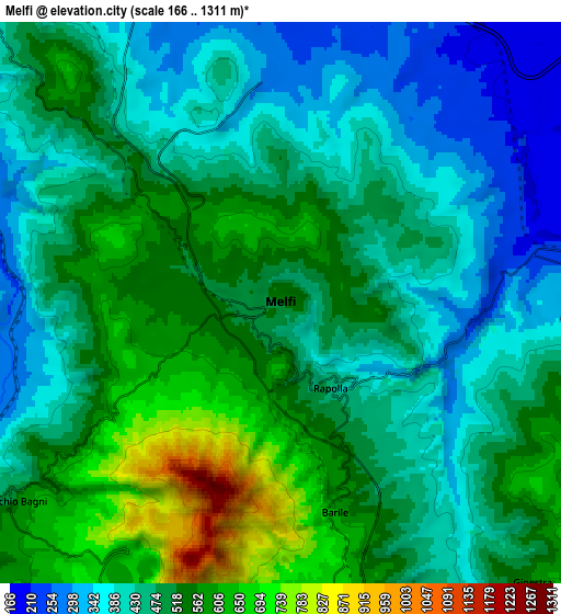 Zoom OUT 2x Melfi, Italy elevation map