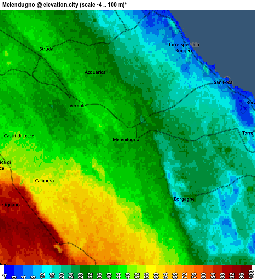 Zoom OUT 2x Melendugno, Italy elevation map