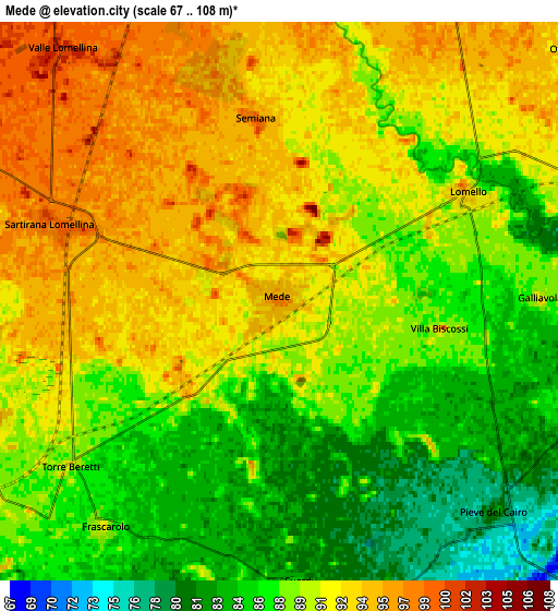 Zoom OUT 2x Mede, Italy elevation map