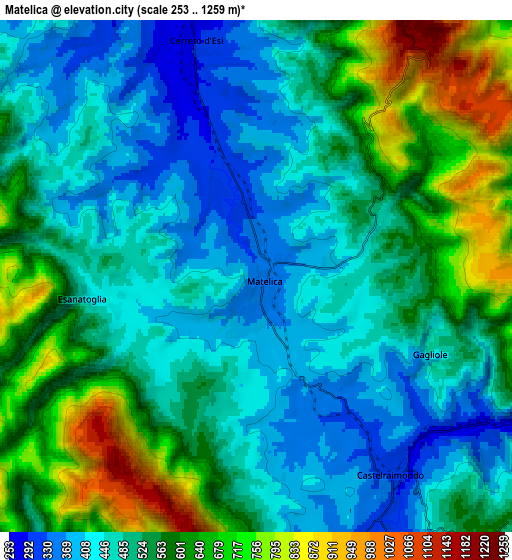 Zoom OUT 2x Matelica, Italy elevation map