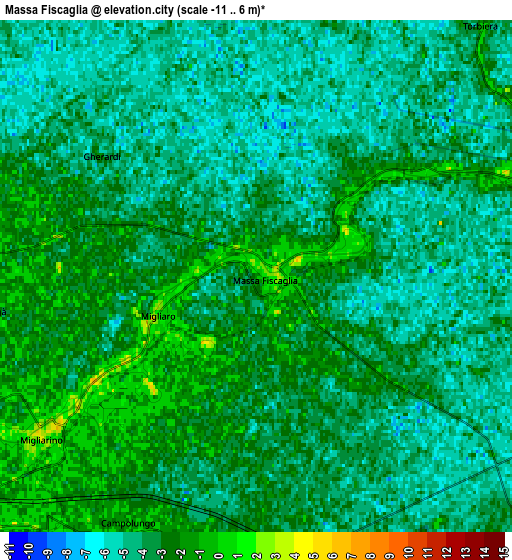 Zoom OUT 2x Massa Fiscaglia, Italy elevation map