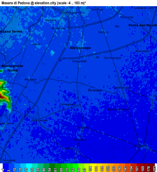 Zoom OUT 2x Maserà di Padova, Italy elevation map