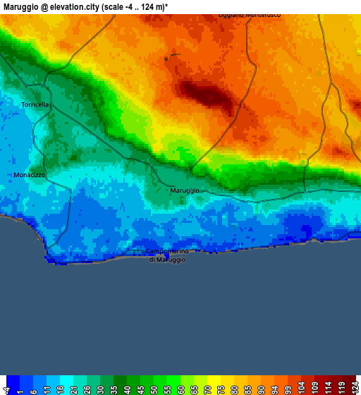 Zoom OUT 2x Maruggio, Italy elevation map