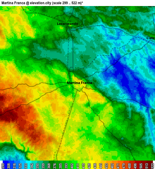 Zoom OUT 2x Martina Franca, Italy elevation map