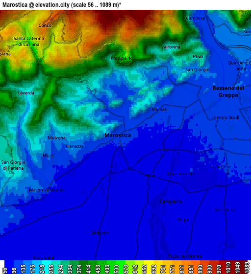 Zoom OUT 2x Marostica, Italy elevation map