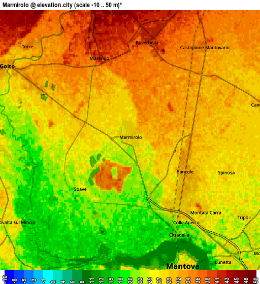 Zoom OUT 2x Marmirolo, Italy elevation map