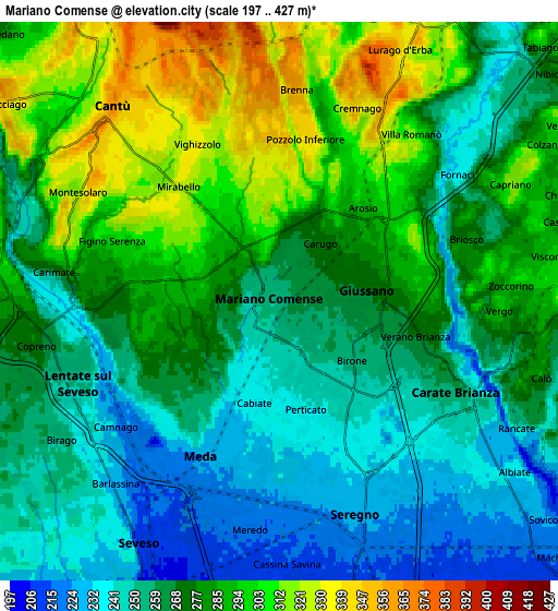 Zoom OUT 2x Mariano Comense, Italy elevation map