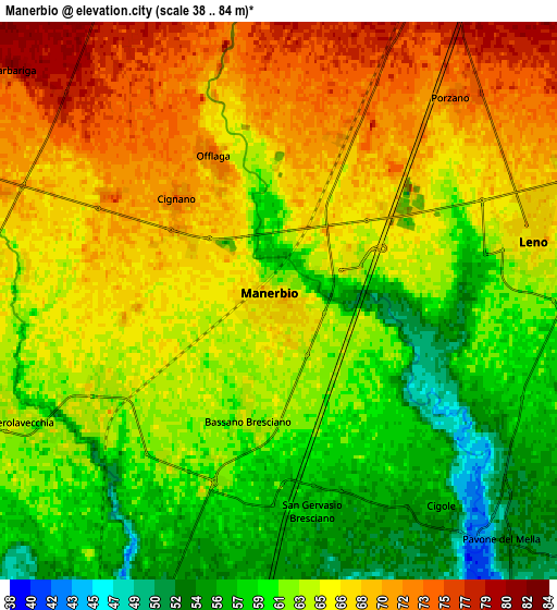 Zoom OUT 2x Manerbio, Italy elevation map