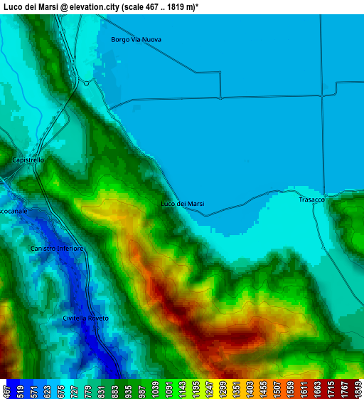 Zoom OUT 2x Luco dei Marsi, Italy elevation map