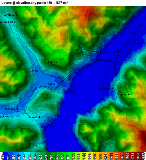 Zoom OUT 2x Lovere, Italy elevation map