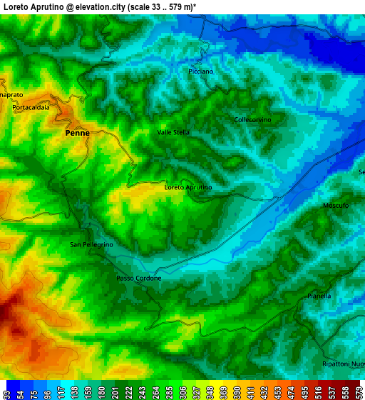 Zoom OUT 2x Loreto Aprutino, Italy elevation map