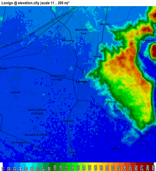 Zoom OUT 2x Lonigo, Italy elevation map