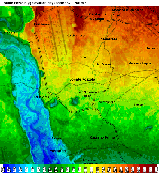 Zoom OUT 2x Lonate Pozzolo, Italy elevation map