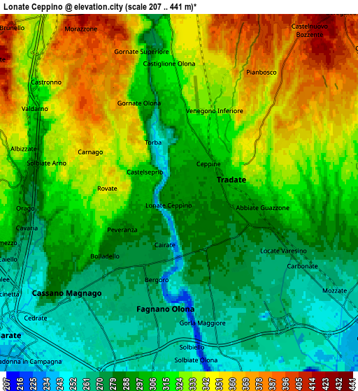 Zoom OUT 2x Lonate Ceppino, Italy elevation map