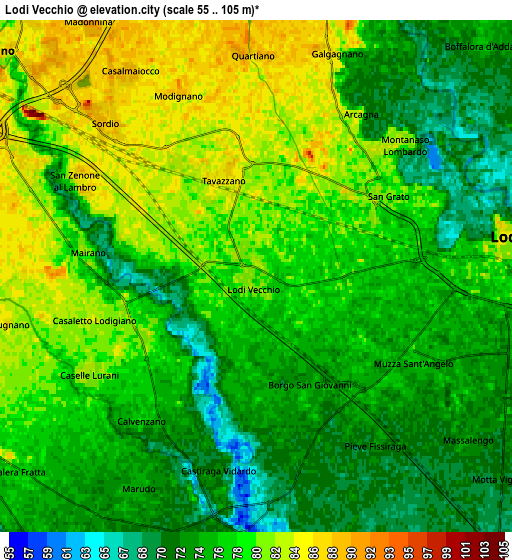 Zoom OUT 2x Lodi Vecchio, Italy elevation map