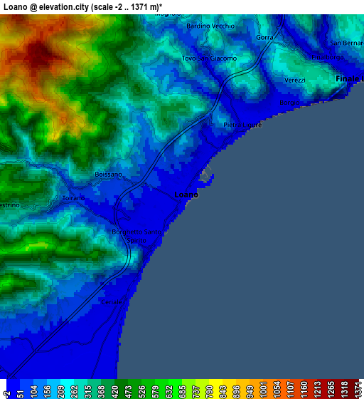 Zoom OUT 2x Loano, Italy elevation map