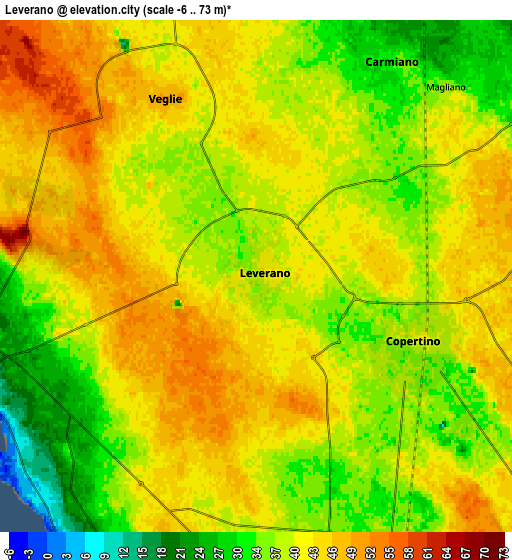 Zoom OUT 2x Leverano, Italy elevation map