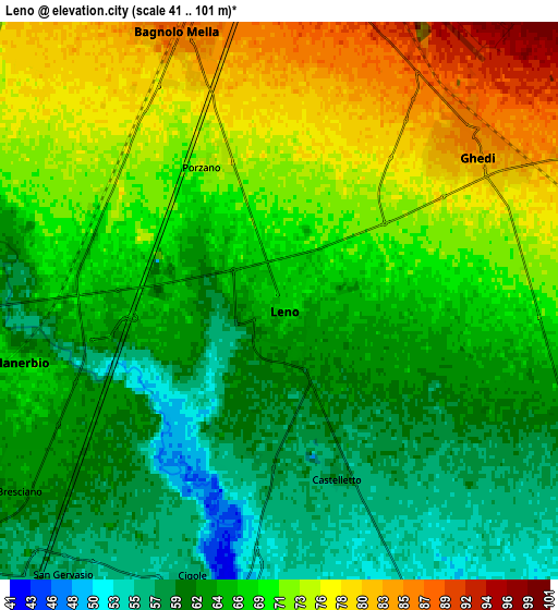 Zoom OUT 2x Leno, Italy elevation map