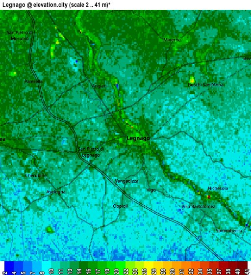 Zoom OUT 2x Legnago, Italy elevation map