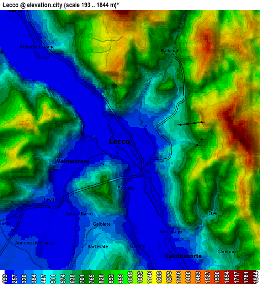 Zoom OUT 2x Lecco, Italy elevation map