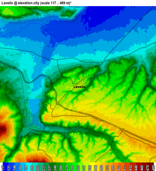 Zoom OUT 2x Lavello, Italy elevation map