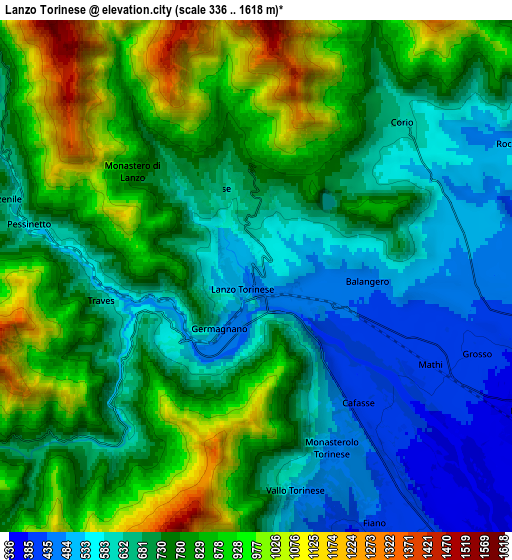 Zoom OUT 2x Lanzo Torinese, Italy elevation map