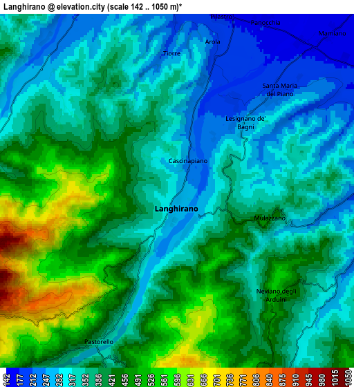 Zoom OUT 2x Langhirano, Italy elevation map