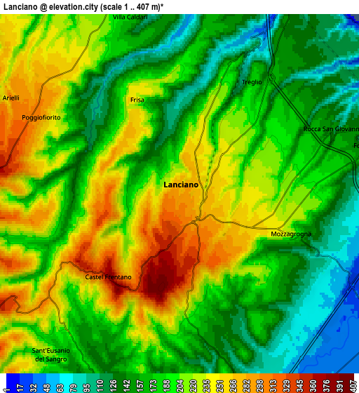 Zoom OUT 2x Lanciano, Italy elevation map