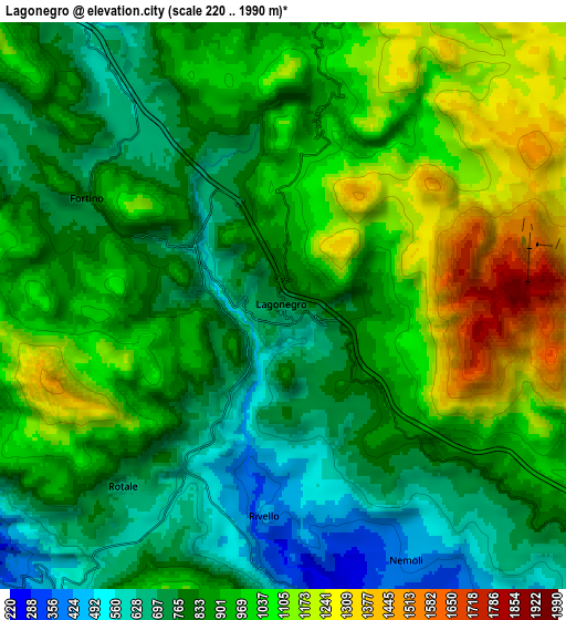 Zoom OUT 2x Lagonegro, Italy elevation map