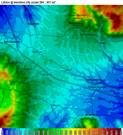 Zoom OUT 2x Labico, Italy elevation map