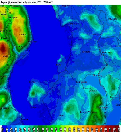 Zoom OUT 2x Ispra, Italy elevation map