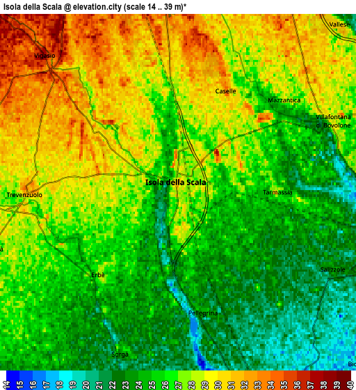 Zoom OUT 2x Isola della Scala, Italy elevation map