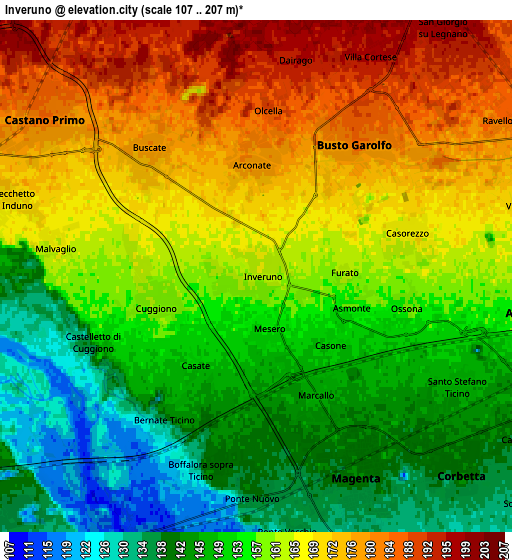 Zoom OUT 2x Inveruno, Italy elevation map