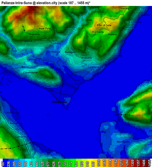 Zoom OUT 2x Pallanza-Intra-Suna, Italy elevation map