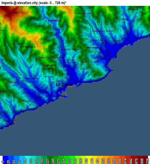 Zoom OUT 2x Imperia, Italy elevation map