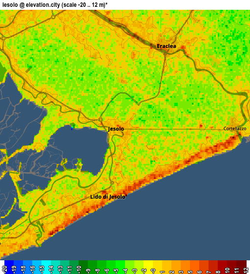 Zoom OUT 2x Iesolo, Italy elevation map