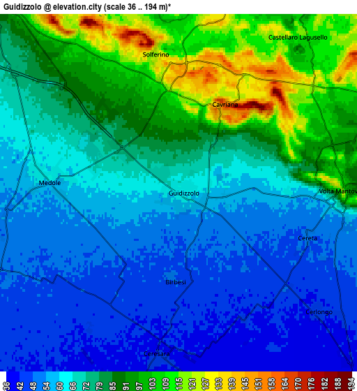 Zoom OUT 2x Guidizzolo, Italy elevation map