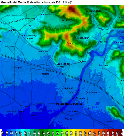 Zoom OUT 2x Grumello del Monte, Italy elevation map