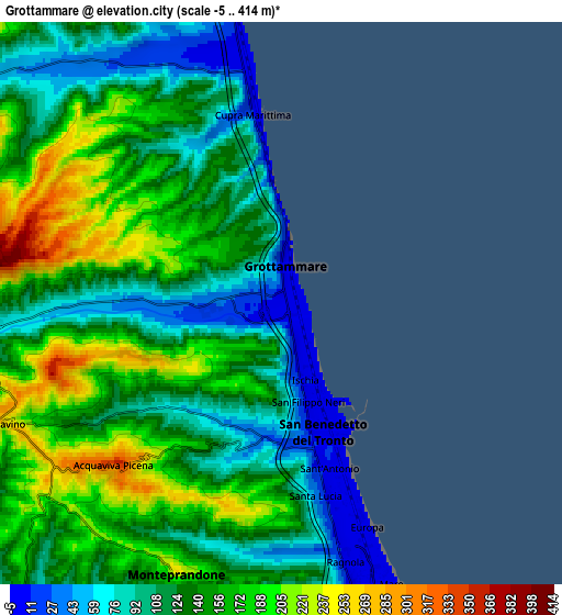 Zoom OUT 2x Grottammare, Italy elevation map