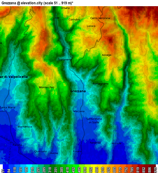 Zoom OUT 2x Grezzana, Italy elevation map