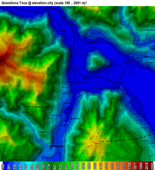 Zoom OUT 2x Gravellona Toce, Italy elevation map